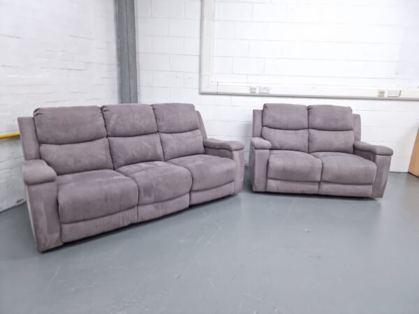 Fabric 3 and 2 Seater Manual Recliner Sofas - Image 3