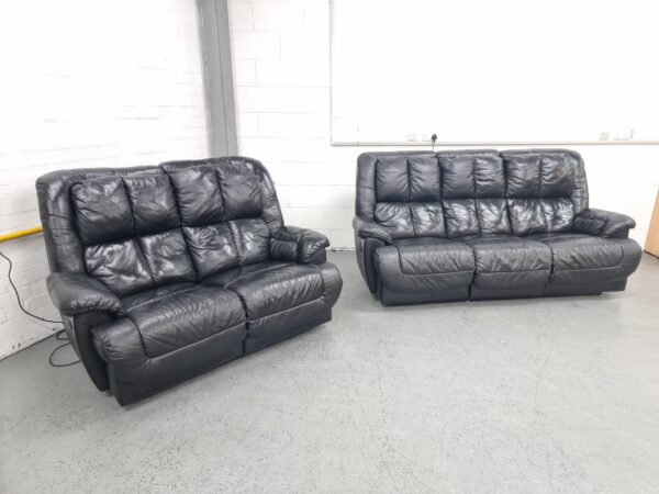 Dfs Full Leather High Back 3 and 2 Seater Electric Recliner Sofas - Image 2