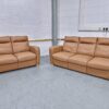 Italsofa Full Italian Leather Tan 3 and 2 Seater Sofas - Image 4