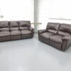 Leather 3 and 2 Seater Manual Recliner Sofas - Image 3
