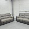 Scs Two-Tone Grey Leather 2 Seaters Sofas - Image 5