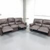 Leather 3 and 2 Seater Manual Recliner Sofas - Image 5
