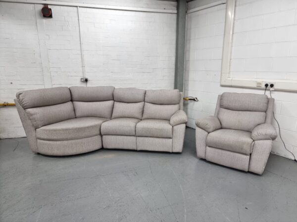 Scs Grey Fabric Electric Recliner Corner Sofa and Chair - Image 2