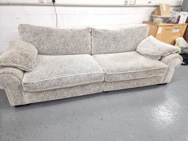 Scs Grey Fabric 4 and 3 Seater Sofas - Image 6