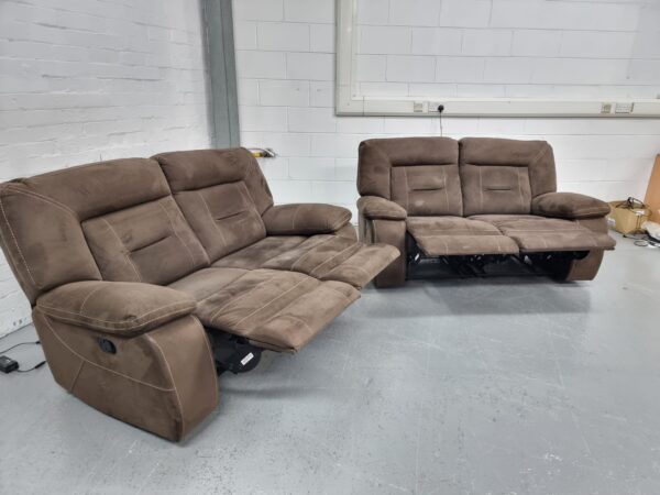 Harvey's Suede 2 Seaters Manual Recliner Sofas - Image 5
