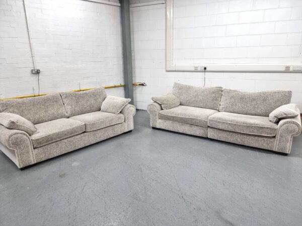 Scs Grey Fabric 4 and 3 Seater Sofas - Image 2