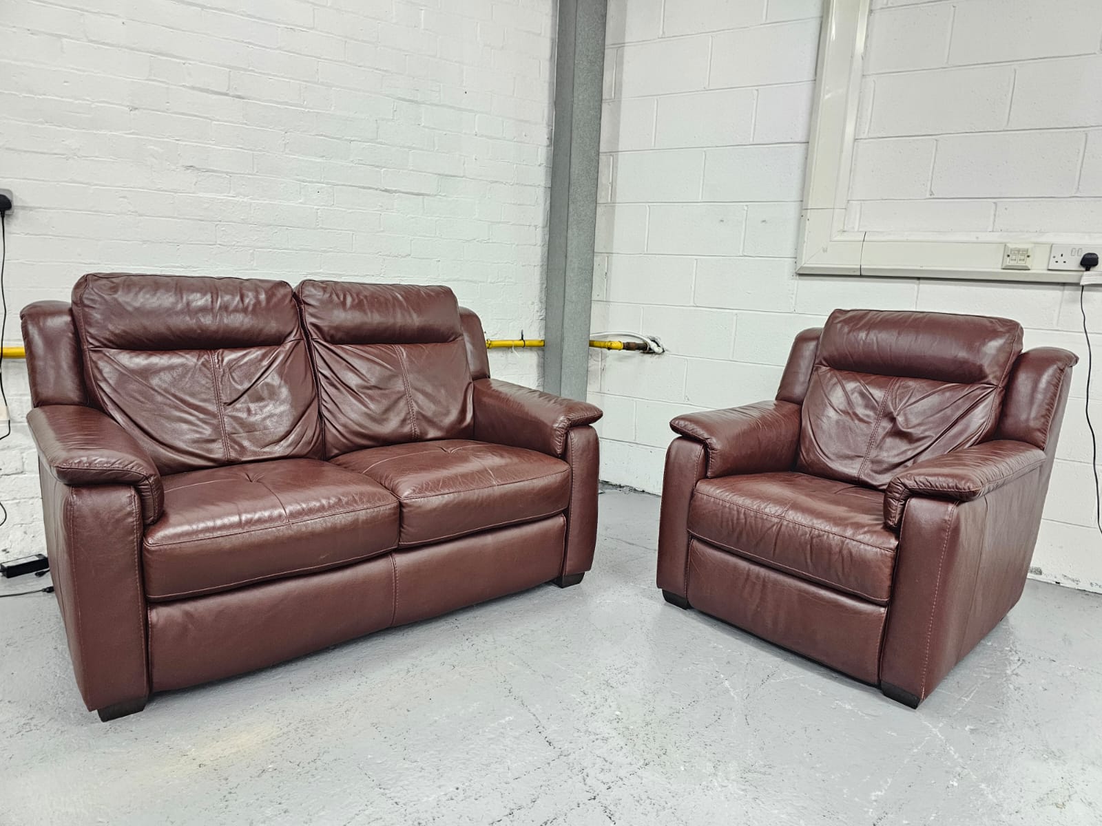 Dfs Leather 2 and 1 Seater Recliner Sofa and Chair