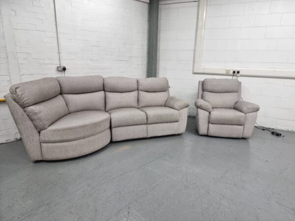 Scs Grey Fabric Electric Recliner Corner Sofa and Chair - Image 3