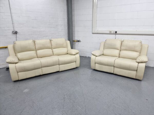 Leather 3 and 2 Seater Recliner Sofas