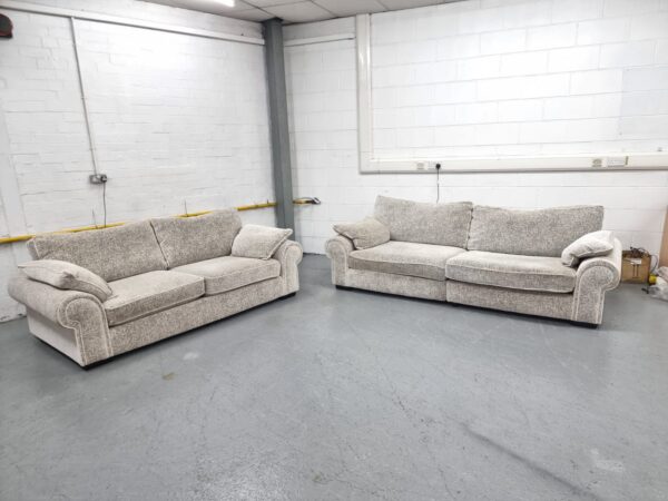 Scs Grey Fabric 4 and 3 Seater Sofas
