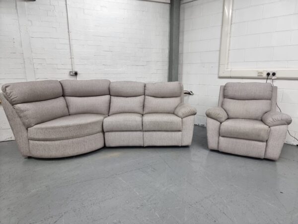 Scs Grey Fabric Electric Recliner Corner Sofa and Chair - Image 5