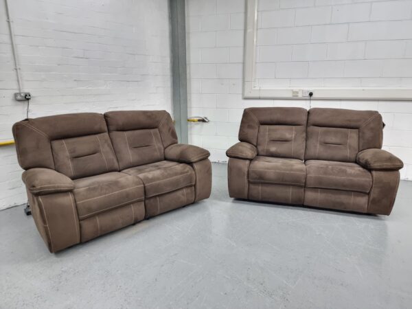 Harvey's Suede 2 Seaters Manual Recliner Sofas - Image 2
