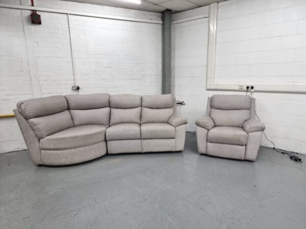 Scs Grey Fabric Electric Recliner Corner Sofa and Chair