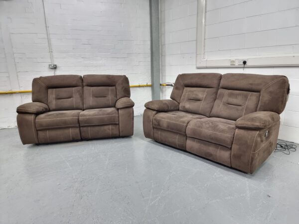 Harvey's Suede 2 Seaters Manual Recliner Sofas - Image 3