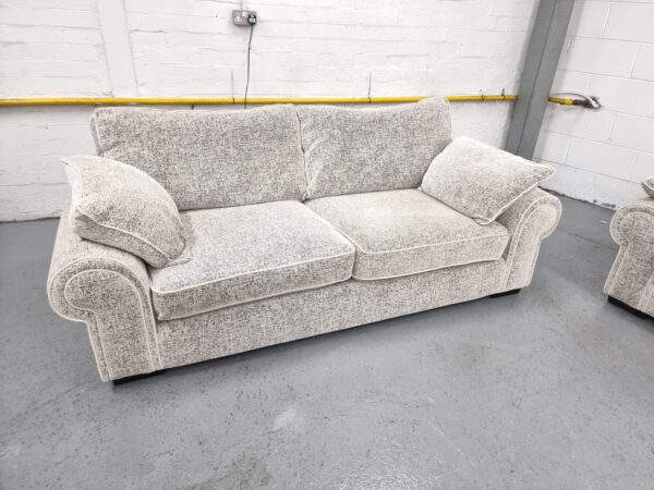 Scs Grey Fabric 4 and 3 Seater Sofas - Image 7