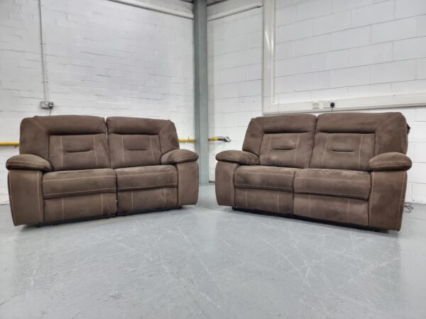 Harvey's Suede 2 Seaters Manual Recliner Sofas - Image 4