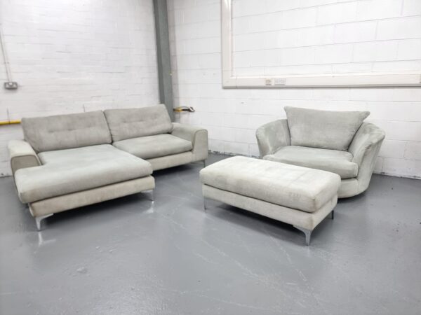 Sofology Chaise and Swivel Chair with Footstool - Image 3