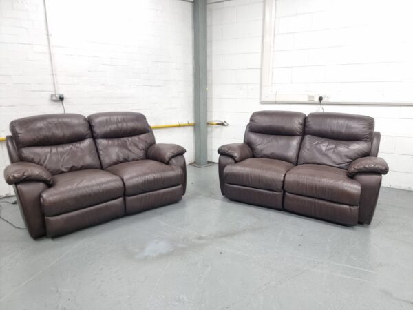 Full Leather 2 Seaters Electric Recliner Sofas - Image 2