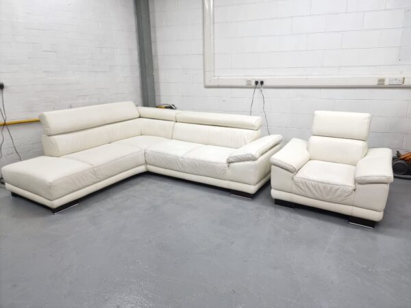 Dfs Leather Corner Sofa and Chair - Image 3