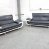 Black and White Leather 2 Seater Sofas - Image 5