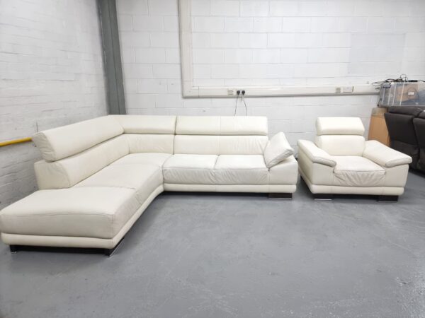 Dfs Leather Corner Sofa and Chair - Image 2