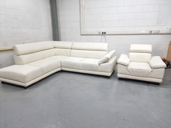 Dfs Leather Corner Sofa and Chair - Image 4