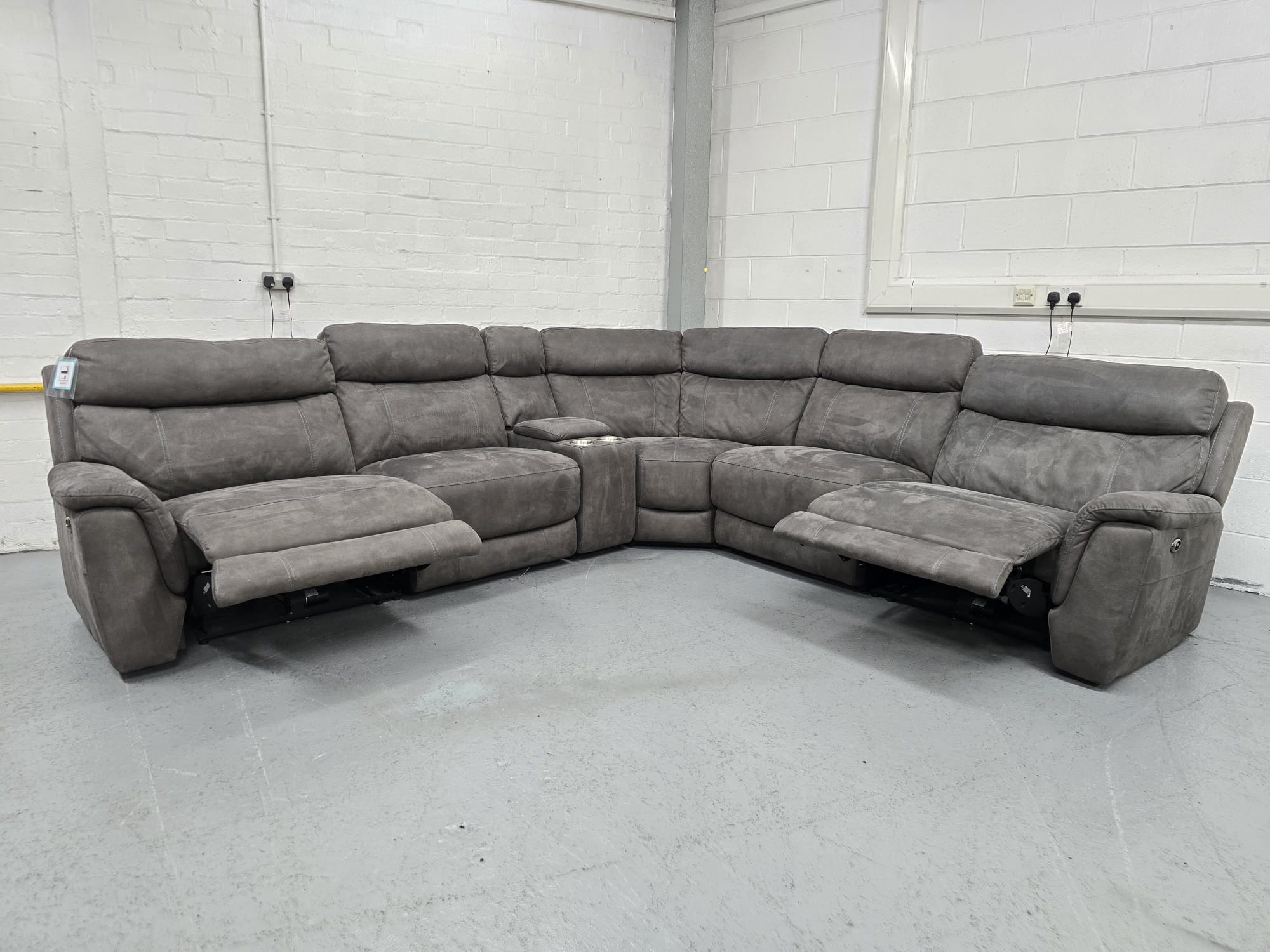 Suede corner recliner sofa online