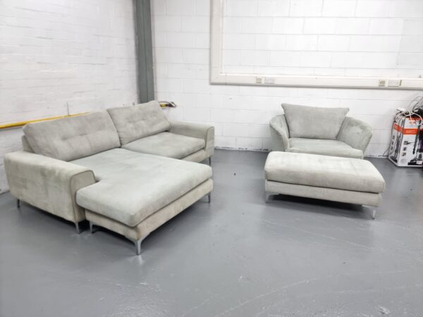 Sofology Chaise and Swivel Chair with Footstool - Image 4