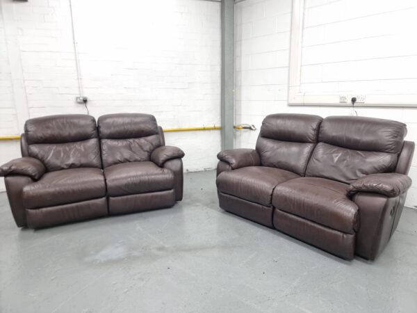 Full Leather 2 Seaters Electric Recliner Sofas - Image 3
