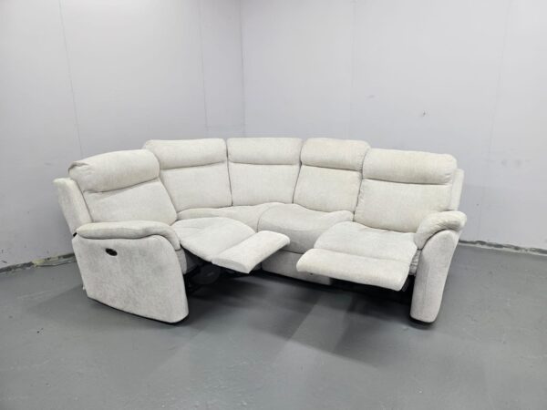 Furniture Village Oat Fabric Electric Recliner Corner Sofa - Image 7
