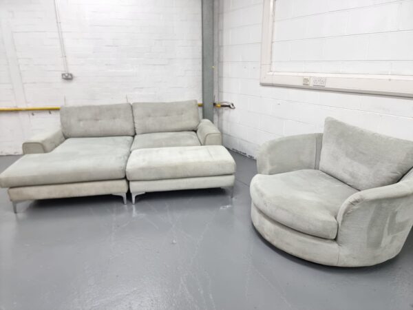 Sofology Chaise and Swivel Chair with Footstool - Image 5