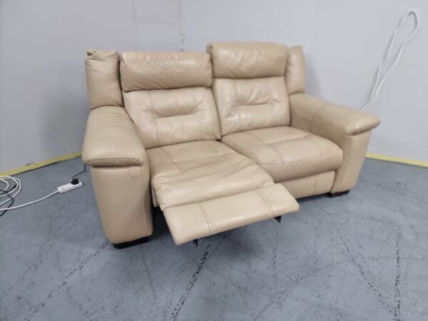 Dfs Cream Full Leather 2 Seater Electric Recliner Sofa - Image 4