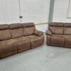 Harvey's Suede 3 Piece Suite Recliner Sofas and Chair - Image 5