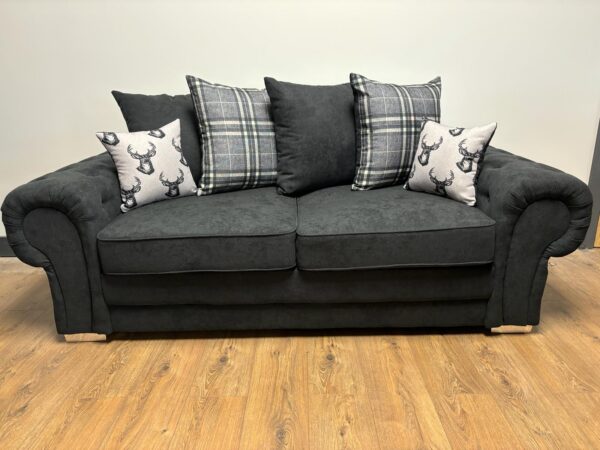 Verona Black 3 and 2 Seater Sofas - Image 2