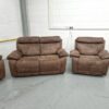 Harvey's Suede 3 Piece Suite Recliner Sofas and Chair - Image 6