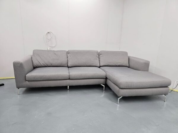 Dfs Grey Fabric 3 Seater Chaise Sofa