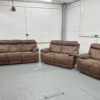 Harvey's Suede 3 Piece Suite Recliner Sofas and Chair - Image 2