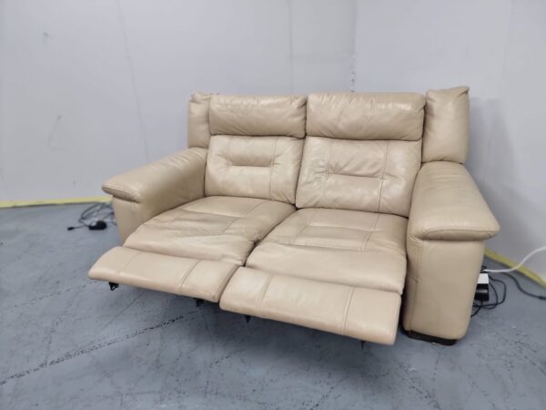 Dfs Cream Full Leather 2 Seater Electric Recliner Sofa - Image 5