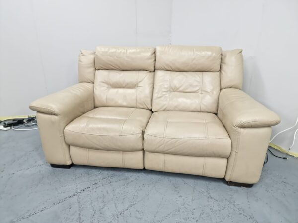 Dfs Cream Full Leather 2 Seater Electric Recliner Sofa - Image 2