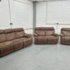 Harvey's Suede 3 Piece Suite Recliner Sofas and Chair - Image 4