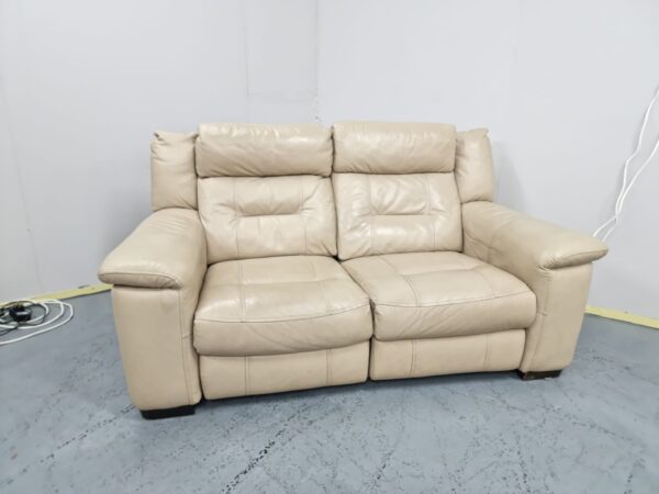 Dfs Cream Full Leather 2 Seater Electric Recliner Sofa