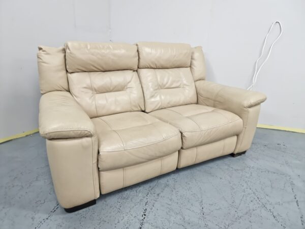 Dfs Cream Full Leather 2 Seater Electric Recliner Sofa - Image 3
