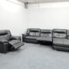 Dfs Black Leather 3 Seater Chaise and Chair Electric Recliners - Image 6