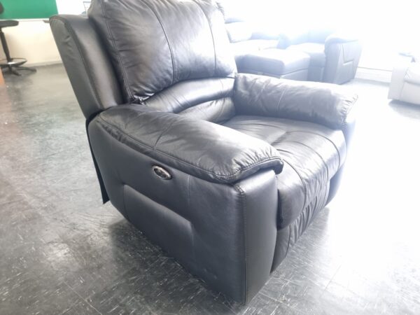 Dfs Full Leather Black Electric Recliner Armchair - Image 2
