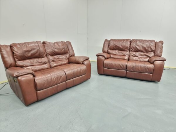 Violino Full Real Italian Leather 2 Seaters Electric Recliner Sofas - Image 2