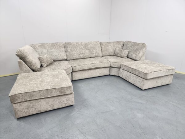 Sofa Club U Shape Grey Fabric Corner Sofa