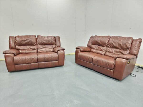 Violino Full Real Italian Leather 2 Seaters Electric Recliner Sofas