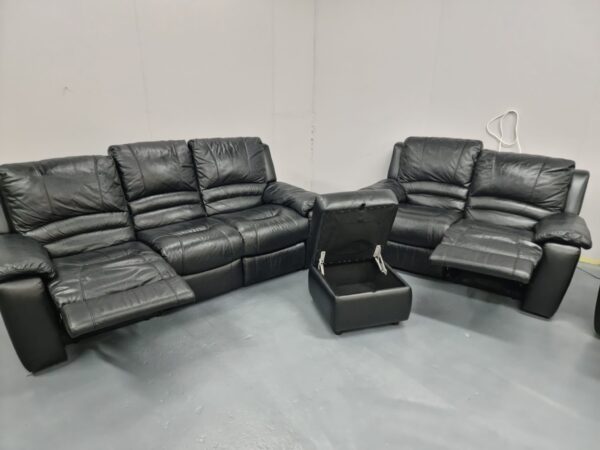 Dfs Leather 3 Piece Suite Recliner Sofas and Chair - Image 7