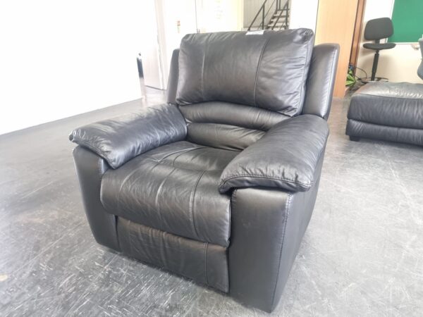 Dfs Full Leather Black Electric Recliner Armchair - Image 3