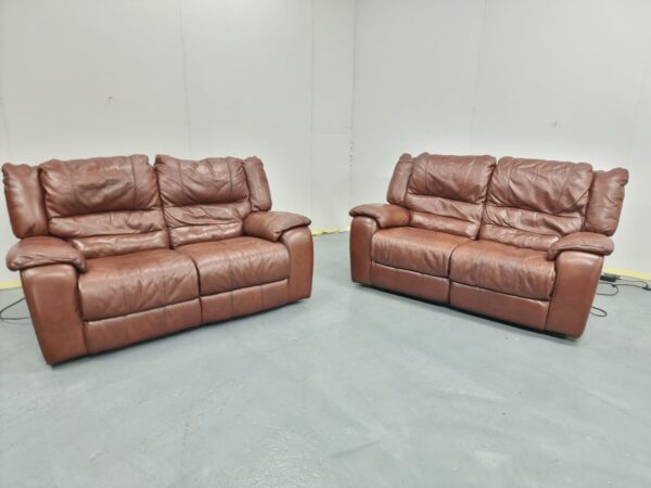 Violino Full Real Italian Leather 2 Seaters Electric Recliner Sofas - Image 3